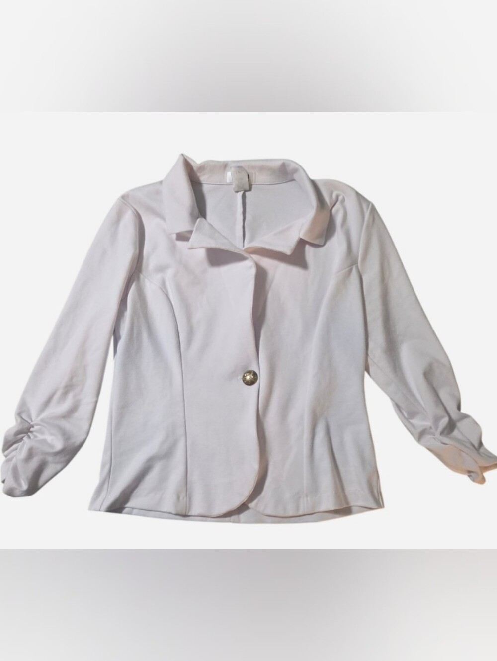Nunu Juniors Classic White Long-Sleeve Collared Top